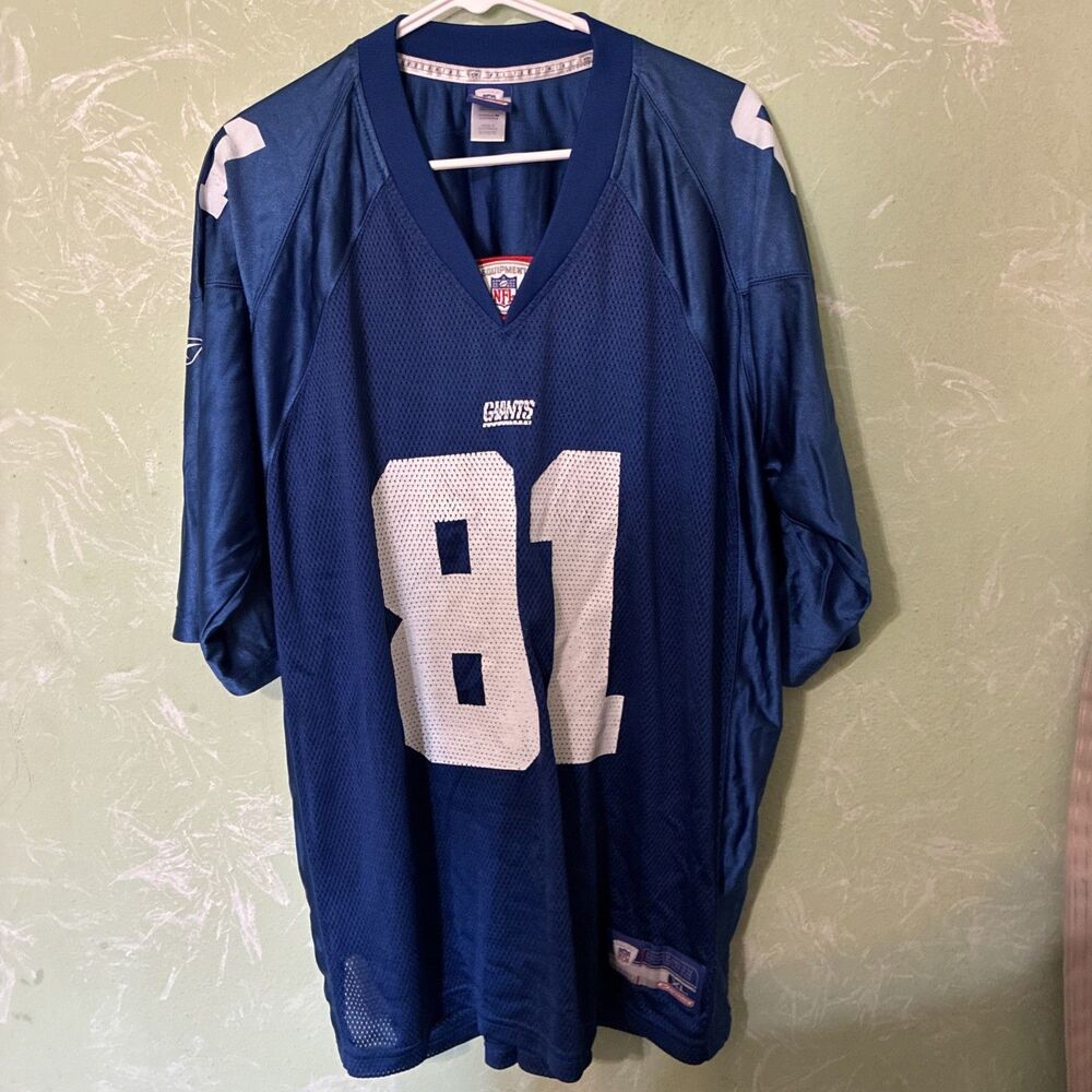 Vintage New York Giants Jersey Mens XL Blue NFL Football Amani Toomer Reebok